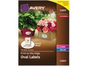 Avery 22804 Easy Peel Print to the Edge Label 1.50 Width x 2.50 Length 1 Pack Oval 18 Sheet Laser Inkjet White