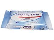 Boardwalk BWK357WRpk Flushable Moist Wipes Refill 7 x 5 1 4 Fresh Scent 42 Pack
