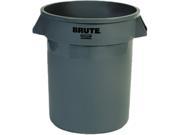 Rubbermaid Commercial RCP 2620 GRA Brute Refuse Container Round Plastic 20gal Gray