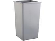 Rubbermaid Commercial RCP 3959 GRA Untouchable Waste Container Square Plastic 50gal Gray
