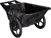 Rubbermaid Commercial RCP 5642 BLA Big Wheel Agriculture Cart 300 lb Cap. 32 3 4 x 58 x 28 1 4 Black