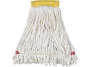 Rubbermaid Commercial RCP A251 WHI Web Foot Wet Mop Heads Shrinkless Cotton Synthetic White Small