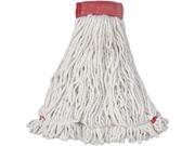 Rubbermaid Commercial RCP A253 WHI Web Foot Wet Mop Heads Shrinkless Cotton Synthetic White Large
