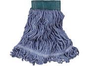 Rubbermaid Commercial RCP D252 BLU Super Stitch Blend Mop Heads Cotton Synthetic Blue Medium