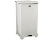 Rubbermaid Commercial RCP ST12 ERBWHI Defenders Biohazard Step Can Square Steel 12gal White