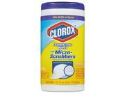 Clorox 31270 Disinfecting Wipes w Micro Scrubbers 7 x 8 Lemon Fresh 70 Canister 1 Each