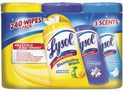 LYSOL 89882 Brand Disinfecting Wipes Crisp Linen Early Morn Lemon Lime 7 x 8 80 Canister 3 PK
