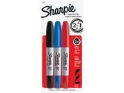 Sharpie Super Twin Permanent Marker Fine Marker Point Type Chisel Marker Point Style Assorted Ink 3 Set