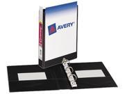 Avery 17167 Durable Vinyl EZ Turn Ring View Binder 8 1 2 x 5 1 2 1 Cap Black