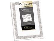 Southworth CTP1W Premium Certificates White Fleur Silver Foil Border 66 lb 8.5 x 11 15 Pack