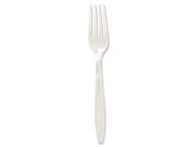 SOLO Cup Company Guildware Heavyweight Plastic Cutlery Forks Clear 1000 Carton