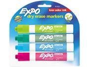 EXPO 81029 Low Odor Dry Erase Marker Chisel Tip Classic Colors Assorted 4 Set