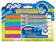 EXPO 1761203 Washable Dry Erase Marker Fine Point Assorted 6 per Pack