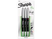 Sharpie 1758054 Grip Porous Point Stick Permanent Water Resistant Pen Assorted Ink Fine 3 Pk