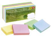 Redi Tag 25701 100% Recycled Notes 1 1 2 x 2 Four Pastel Colors 12 100 Sheet Pads Pack