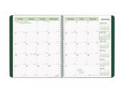 Rediform CB435WGRN EcoLogix Recycled Monthly Planner Wirebound 11 x 8 1 2 Green Soft Cover