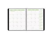 Rediform CB435WBLK EcoLogix Recycled Monthly Planner Wirebound 11 x 8 1 2 Black Soft Cover