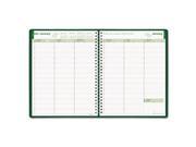 Rediform CB425WGRN EcoLogix Recycled Weekly Planner 15 Minute Appts. Wirebound 11 x 8 1 2 Green