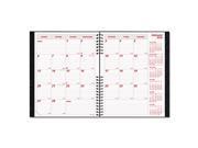 Rediform CB1262CBLK Hard Cover Twin Wire Monthly Planner Monthly 8.50 x 11 1.2 Year December 2015 till January 2017 1 Month Single Page Layout Bla