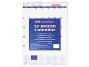 Rediform C171102 Brownline One Month Per Page Twin Wirebound Wall Calendar 12 x 17