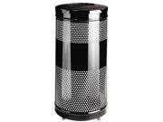 Rubbermaid Commercial S3ETBK Classics Perforated Open Top Receptacle Round Steel 25 gal Black