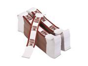 PM Company 55033 Color Coded Kraft Currency Straps 50 Bill 5000 Self Adhesive 1000 Pack