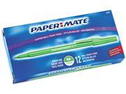 Paper Mate 3341131 Ballpoint Stick Pen Green Ink Medium Dozen