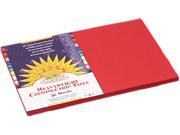 SunWorks P6107 Construction Paper 58 lbs. 12 x 18 Red 50 Sheets Pack