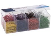 Officemate 97228 Plastic Coated Paper Clips No. 2 Size Assorted Colors 800 Pack