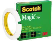 Scotch 810 34 2592 Magic Office Tape 3 4 x 72 yards 3 Core Clear