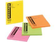 Post it Super Sticky 7679 4 SS Super Sticky Message Pads 3 7 8 x 4 7 8 Lined Neon 4 50 Sheet Pads Pack