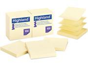 Post it 6549 PUY Pop Up Memo Pad 3 x 3 Yellow 100 Sheets