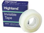 Highland 6200341296 Invisible Permanent Mending Tape 3 4 x 1296 1 Core Clear
