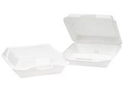 Genpak SN200 Foam Hinged Carryout Container 1 Compartment White 9 1 4x9 1 4x3 100 Bag 2 Bags Carton 1 Carton