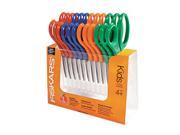 Fiskars 95037197 Children xE2 x80 x99s Safety Scissors Pointed 5 in. Length 1 3 4 in. Cut 12 Pack