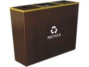 Ex Cell RC MTR 3HCP Metro Collection Recycling Receptacle Triple Stream Steel 54 gal Brown