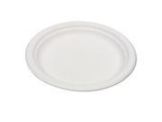 Eco Products EPP016PK Compostable Sugarcane Dinnerware 6 Plate Natural White 50 Pack
