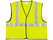 MCR Safety VCL2SLXL2 Class 2 Safety Vest Fluorescent Lime w Silver Stripe Polyester 2X