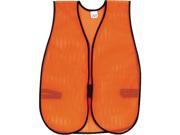 MCR Safety V201 Orange Safety Vest Polyester Mesh Hook Closure 18 x 47 One Size