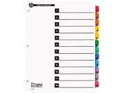 Cardinal 71218 100% Recycled OneStep Index System Multicolor 12 Tab 11 x 8 1 2 1 Set