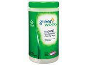 Clorox 30380 Green Works Natural Wipes Plant Fiber 7 x 7 1 2 White 62 Canister