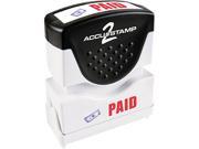 Accustamp2 035535 Accustamp2 Shutter Stamp with Microban Red Blue PAID 1 5 8 x 1 2