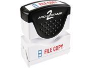 Accustamp2 035524 Accustamp2 Shutter Stamp with Microban Red Blue FILE COPY 1 5 8 x 1 2
