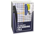 C line 48212 13 Pocket Expanding File Nine Inch Expansion Letter Gray Plaid