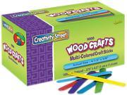 Chenille Kraft 3775 02 Colored Wood Craft Sticks 4 1 2 X 3 8 Wood Assorted 1000 Box