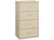 Basyx 484LL 400 Series Four Drawer Lateral File 36w x 19 1 4d x 53 1 4h Putty