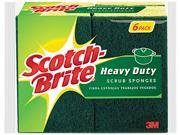 Scotch Brite 426 Heavy Duty Scrub Sponge 4 1 2 x 2 7 10 x 6 10 Green Yellow 6 Pack
