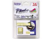 Brother TZEMQ835 TZ Standard Adhesive Laminated Labeling Tape 1 2 x 16.4 ft. White Gold