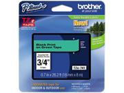 Brother TZE741 TZe Standard Adhesive Laminated Labeling Tape 3 4w Black on Green