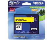 Brother 18mm 3 4 Black on Yellow Laminated Tape 8m 26.2 1 Pkg